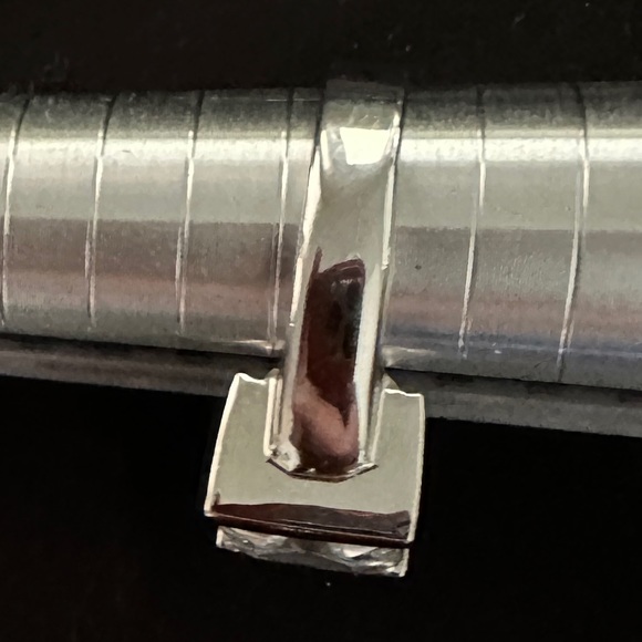 GET ENGAGED Bold Statement Modernist Square CZ & Silver Ring Size 7 - Picture 2 of 16